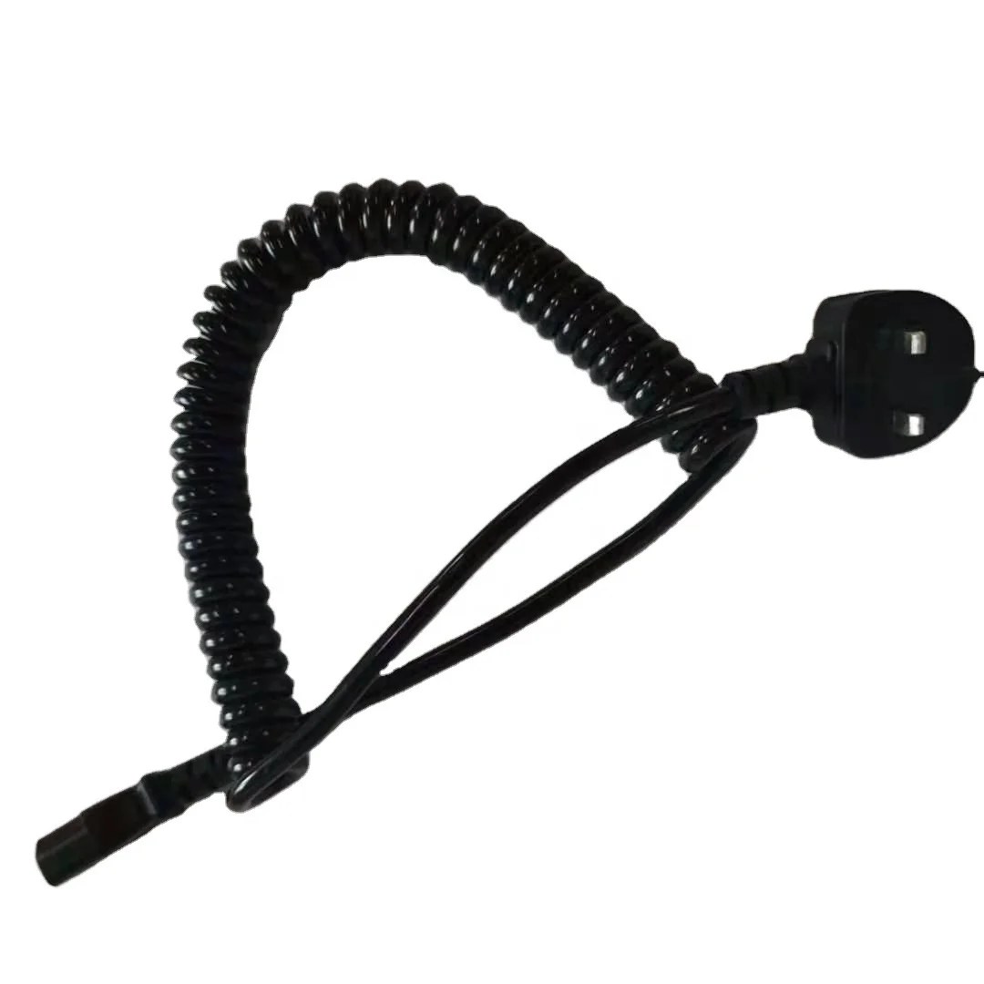 3x1.5mm2 Iec C13 To Uk Plug Electrical Spring Cable Coiled Power Cords