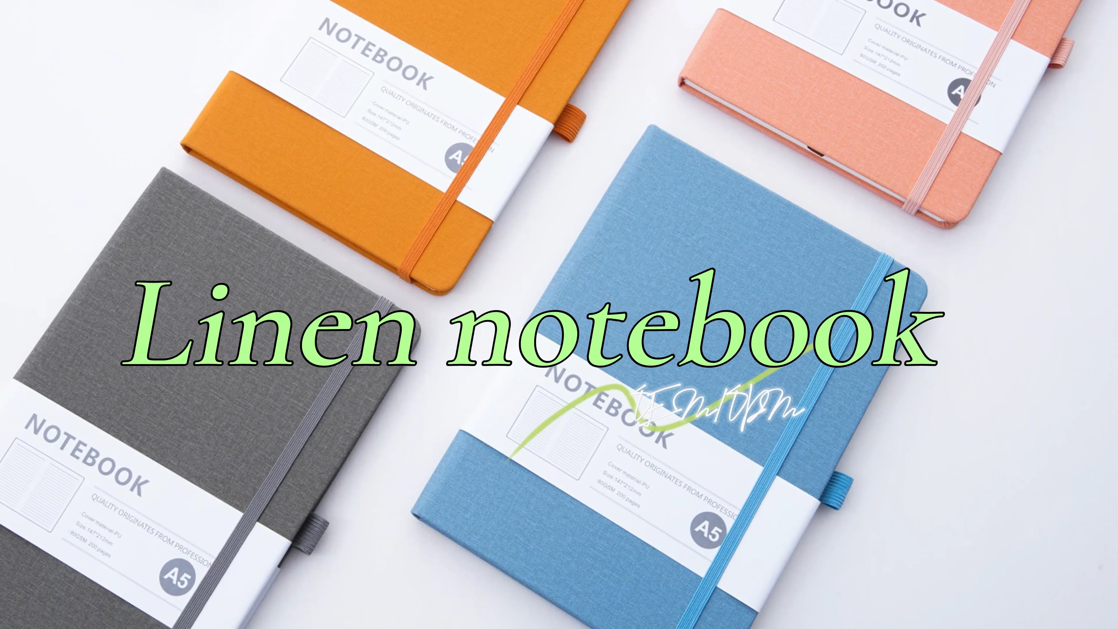Cheap Promotion Diary Journal Planner Custom Logo Fabric Flax Linen ...
