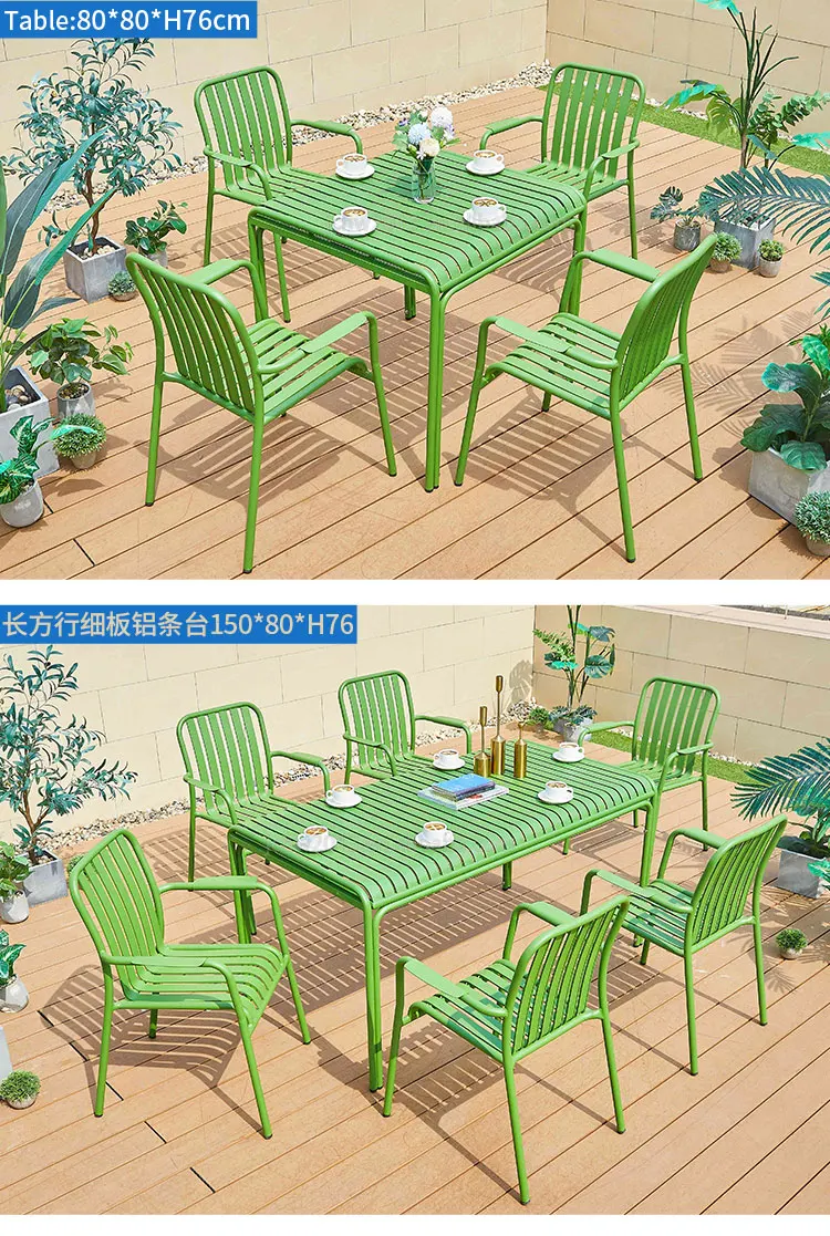 Juecheng Modern Aluminum Outdoor Dinning Table Chair Set Patio