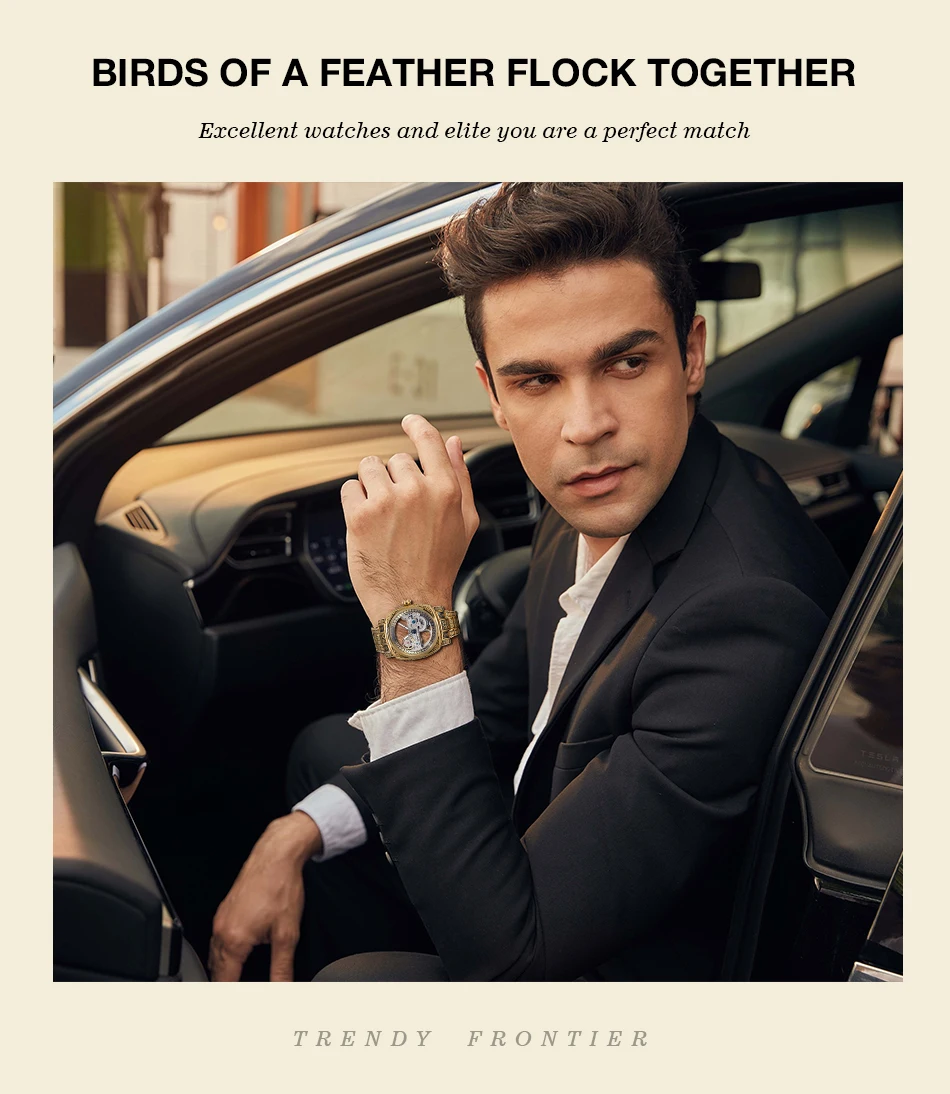 Forsining Men's Automatic Mechanical Watch Vintage Hollow Style_voghion.com