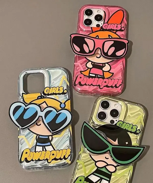 Cute Glasses Powerpuff Girls Airbag Mobile Phone Case Soft Silicone Tpu ...