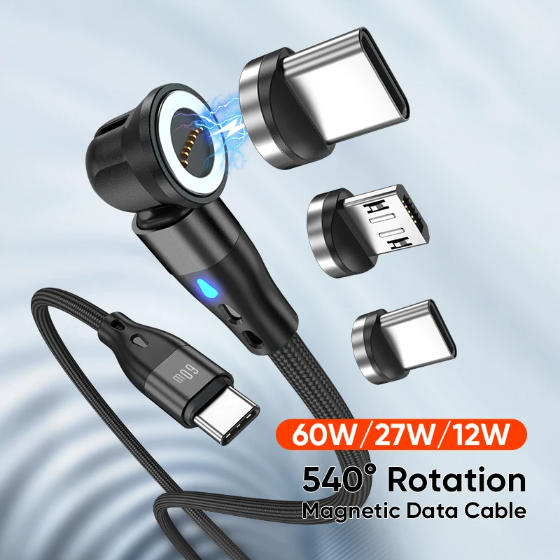 Magnetic Charging USB Date Cables 6in1 3in1 with Adapter Type c Micro Connectors Fast Charging Bending Usb Cables PD60W Fast