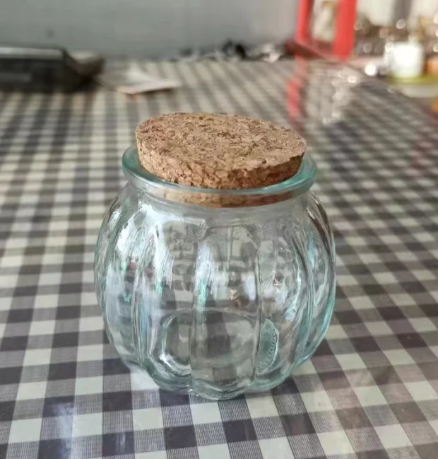 Wholesale 200ml Clear Pumpkin Glass Candle Jar Custom Shape Storage Bottle with Easy Open End for Making Candles