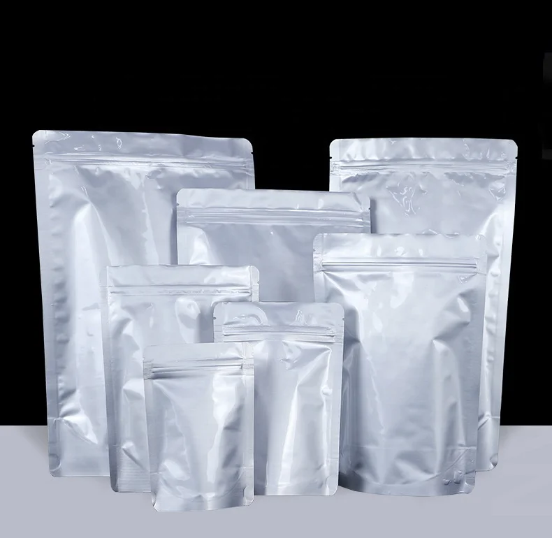 Reusable Mylar Storage Bags Stand up Pouch Mylar Aluminum Foil Bag With Sheets Self-Adhesive Label Stickers for Food