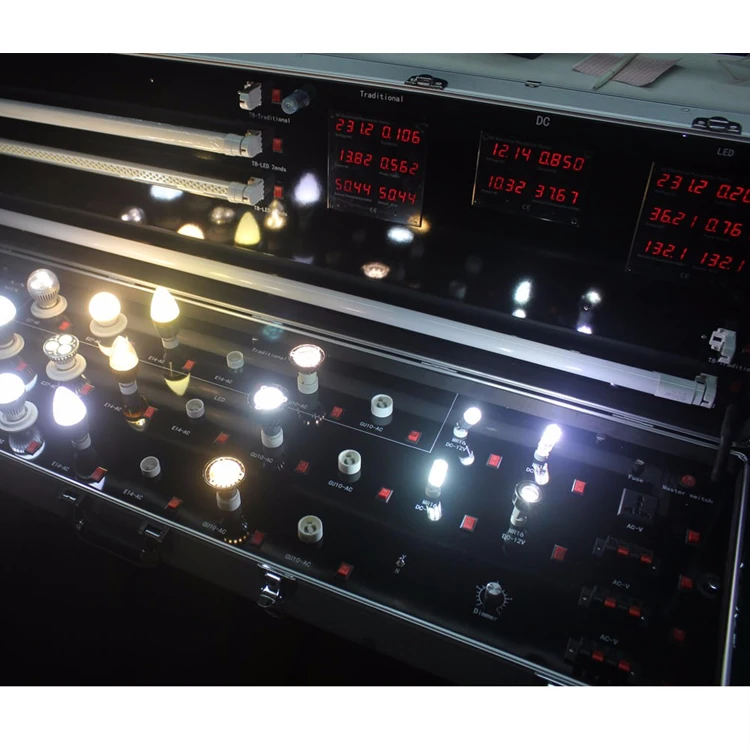 Portable LED Light Bulb LED Tube Display Demo Case Custom LED Demo Test Box for Business Trip