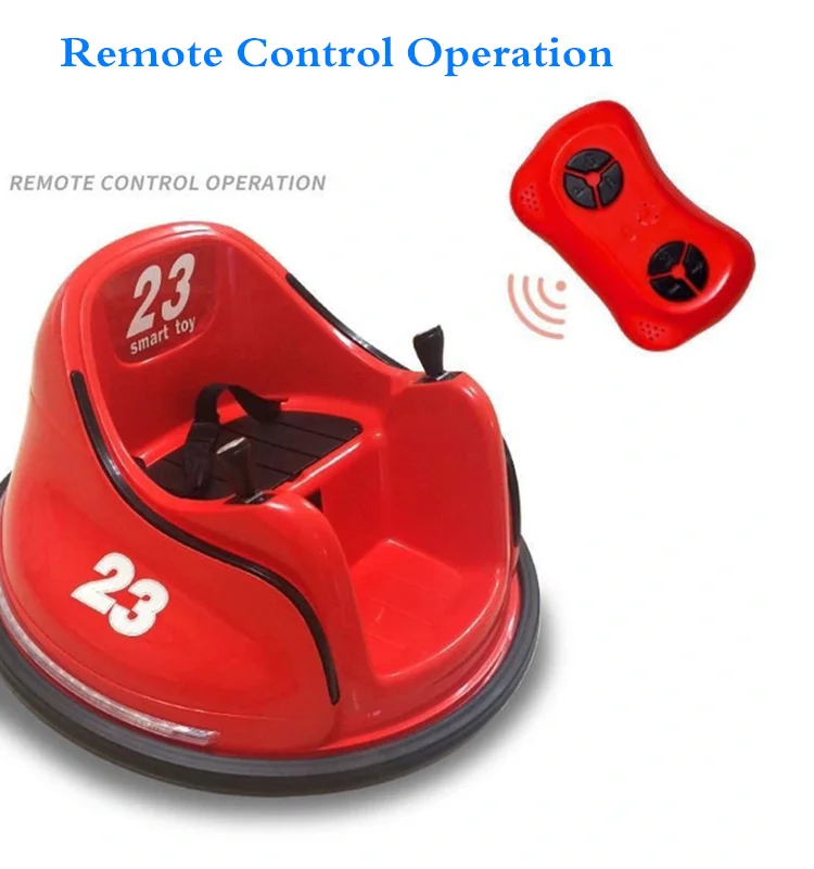 Coche De Choque Eléctrico Para Niños Con Rotación 360°, Luces LED, Control Remoto Y Música – Batería 6V, Carga Hasta 25 Kg, De 2 A 5 Años