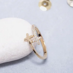 Cross Ring Moissanite VVS Engagement Jewelry 925 Sterling Silver Adjustable Fine Jewelry Wholesale Custom With Certificate