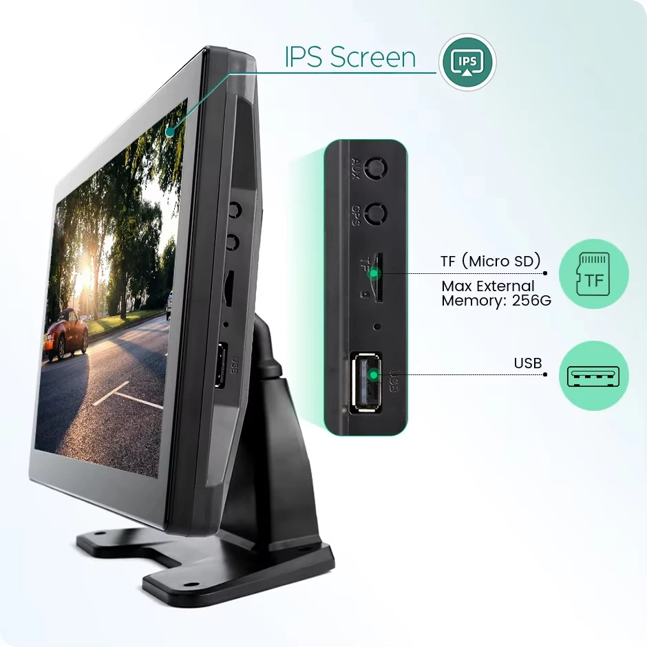 10.1インチLCD DVRコンボ 36,500円、HDMI/VGA/コンポジットビデオ入力対応の10.1型液晶