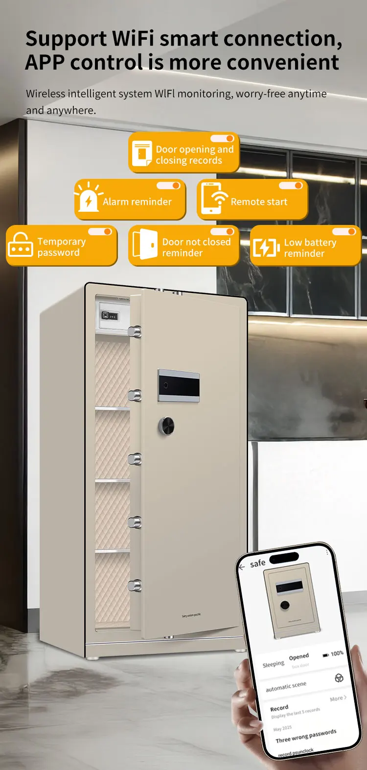 CEQSAFE High Quality WiFi Large Household Safe Cabinet All-Steel Commercial Anti-Theft Fingerprint Safe Box supplier