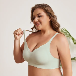 High Quality Wireless Bra for Women Custom Full Cup Ladies V Neck Support Push up Bralettes Seamless Comfortable Padded Bras