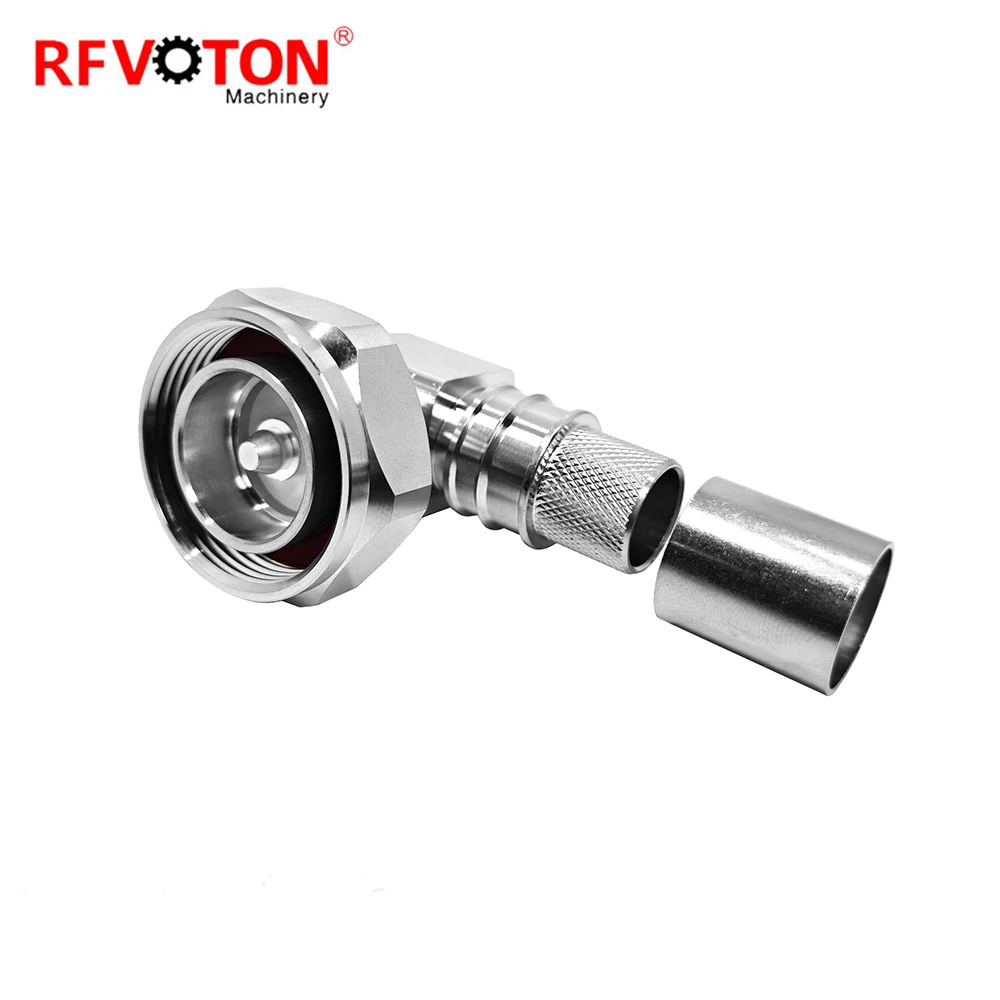 Factory L29 50 Ohm 7/16 DIN Male 7-16 Male Plug Right Angle RA 90 Degree Solderless RF Connector for LMR600 Cable RF Connectors