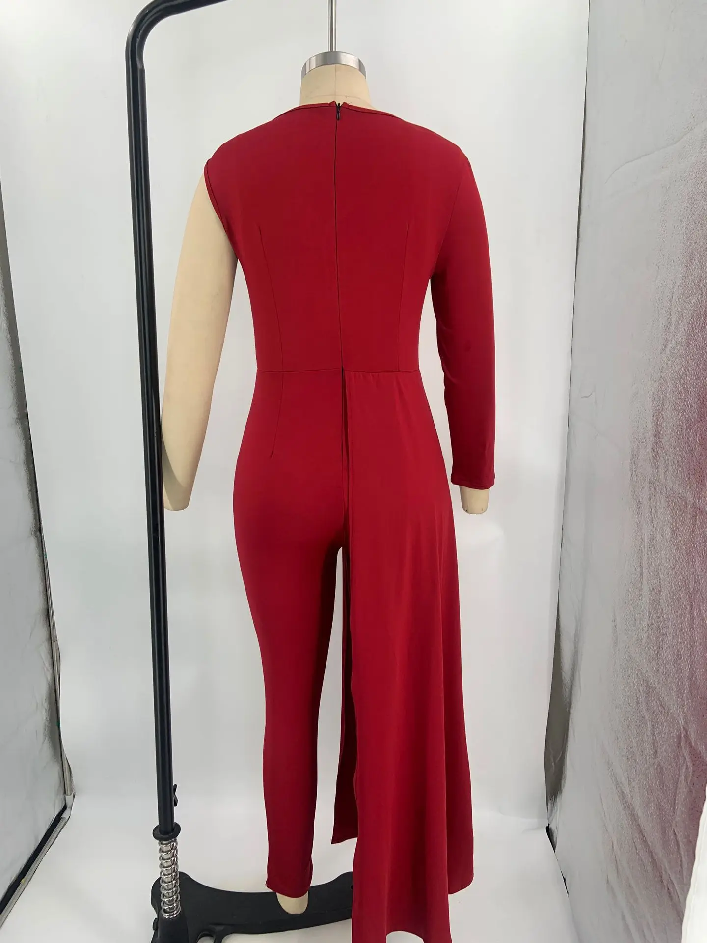 S5xl Jumpsuit Fashion Sexy Vneck Sequin Panel Slim Oneshoulder Party