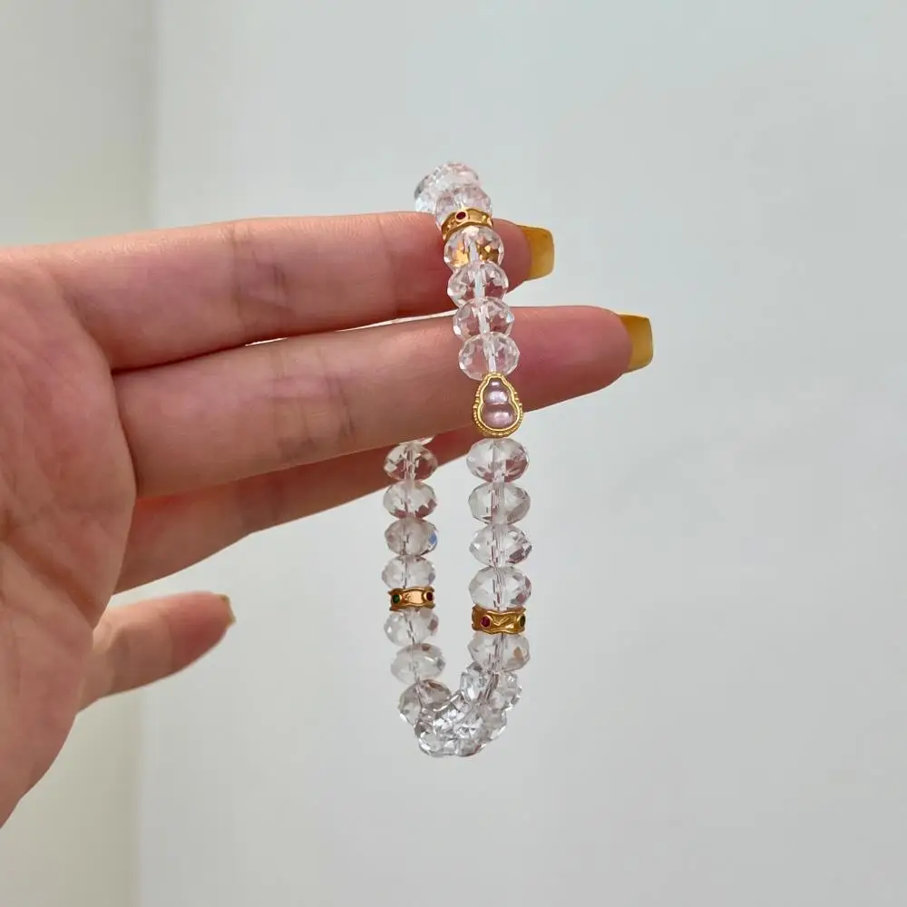 KAKODIY gourd 18K gold plated 925 sterling silver jewelry natural white crystal bead chain bracelet detail 3