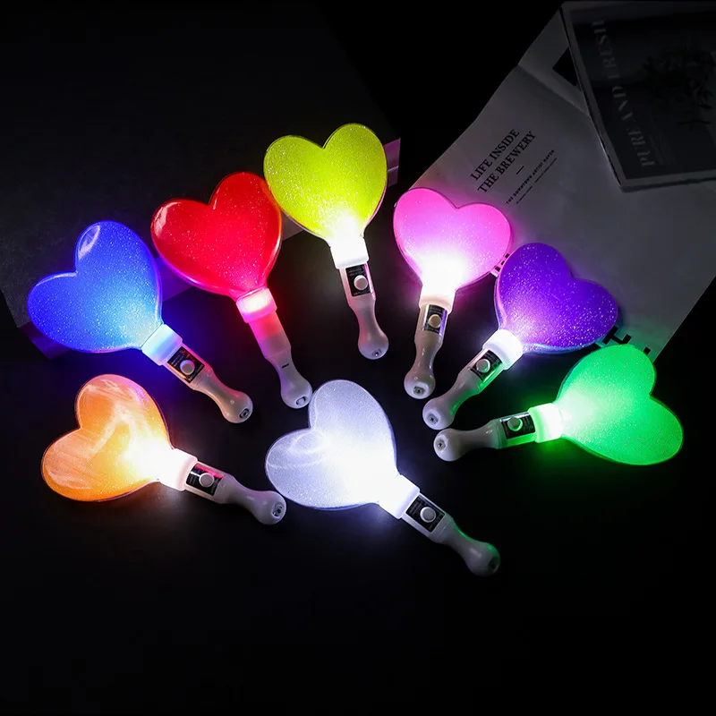 2025 Creative Love Glow Stick LED Flash Stick Peach Heart