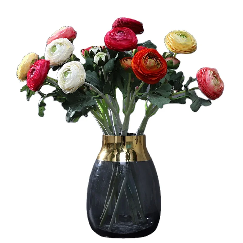 22高品质2头人造装饰花山茶花丝花家居婚庆装饰 Buy 工厂价格便宜保存丝绸牡丹花单茎人工婚礼牡丹花卉家饰礼品 Ins花毛茛玫瑰仿真花 圣诞节秋季婚礼装饰flores人工 新设计单丝露珠花卉婚礼装饰花仿真花