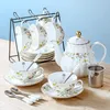 Small Yellow Floral Pumpkin - 1 Pot 6 Cups 6 Saucers 6 Spoons
