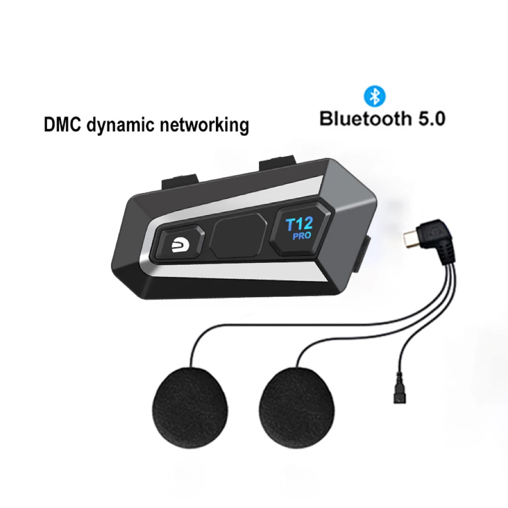 Motorcycle Helmet bluetooth Intercom With 32 Rider MESH Function T12 PRO