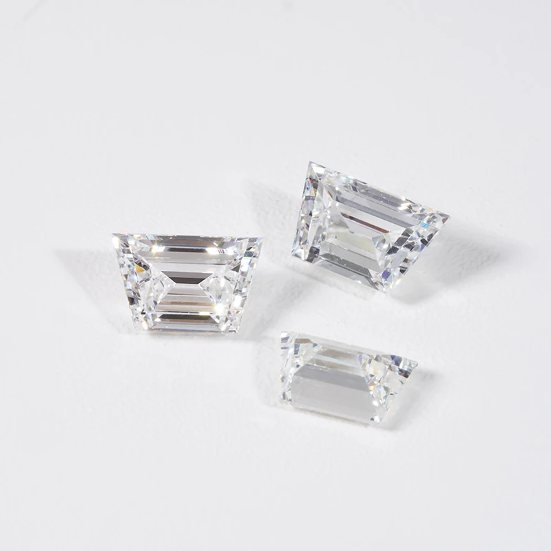 Step Cut Hpht Cvd Lab Grown Diamonds 0.2ct -0.5ct Def Vs Trapezoid Cut Diamond Taper Trapezoid Loose Lab Grown Diamonds