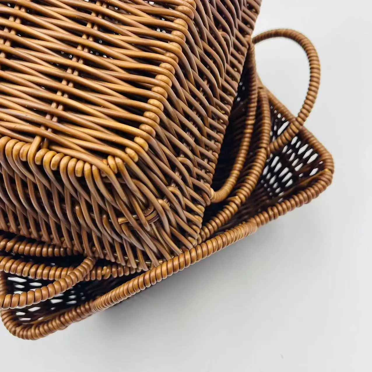 High Quality Wicker Stackable Storage Baskets Rattan Basket Weaving