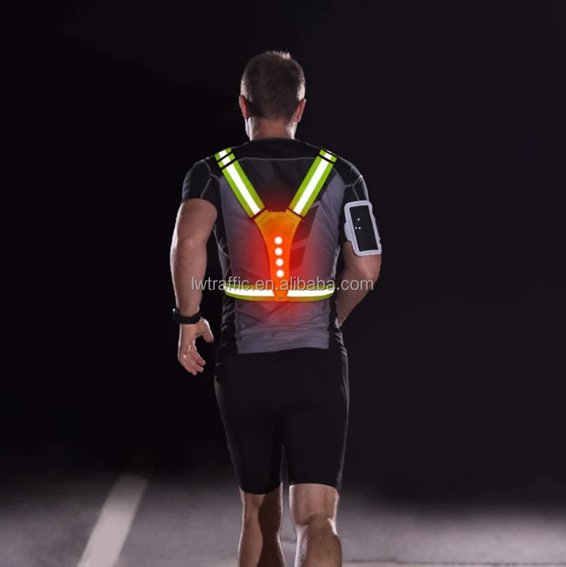 Safety Vest Led Reflective Gear Reflective Running Vest With Adjustable