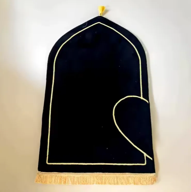 Tappetino da preghiera da viaggio pieghevole personalizzato con borsa, antiscivolo, spesso e imbottito in poliestere, per la preghiera islamica durante il Ramadan e l'Eid._voghion.com