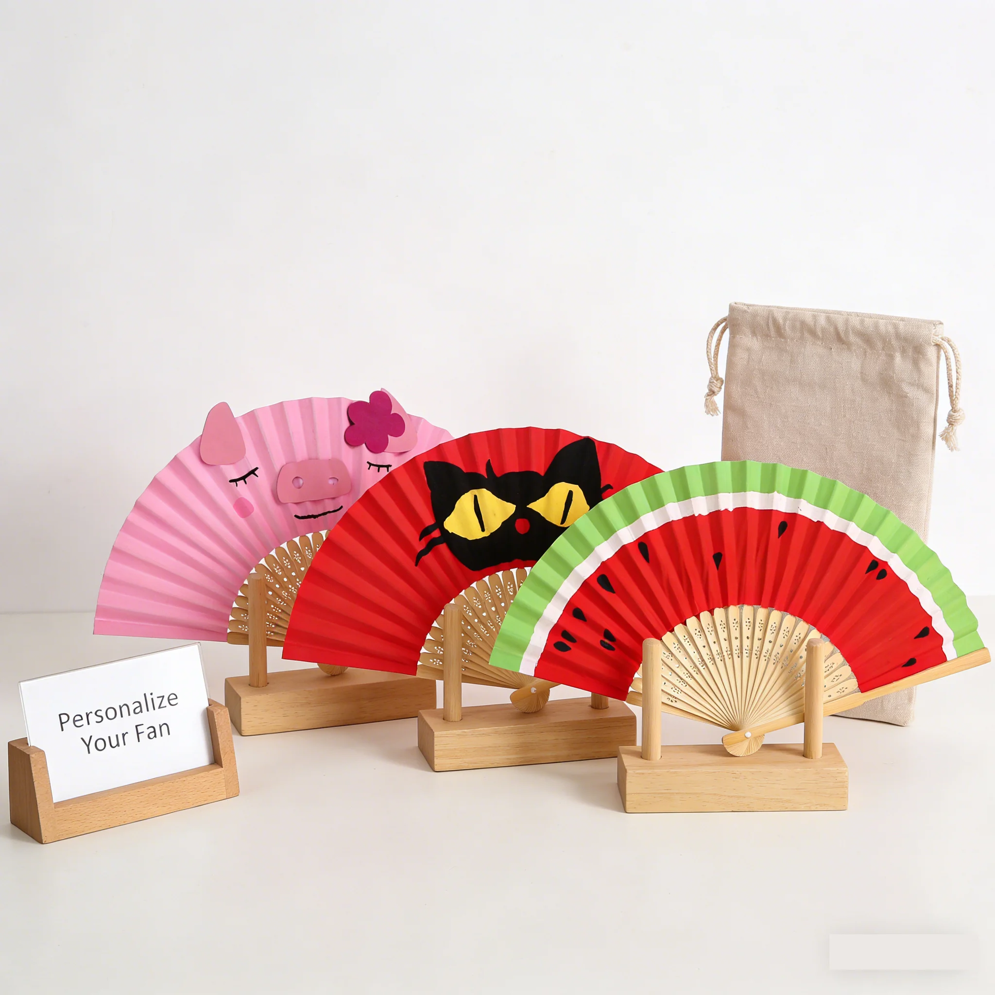 Diy Painting Kindergarten Handmade Materials Wooden Manual Hand Fan