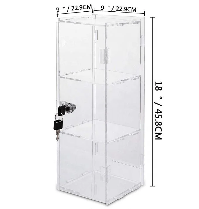 3 Tier Acrylic Display Case Clear Display Case With Lock And 2 Keys Retail  Display Cases - Buy Retail Display Cases,Clear Display Case With  Lock,Acrylic Display Case Product on Alibaba.com