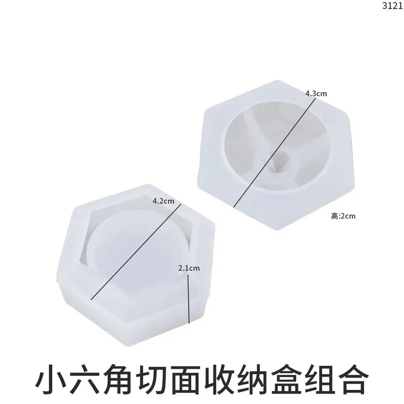 Y1067 New Design Hexagonal Cement Candle Silidone Mold DIY Hexagon Jar Wax Holder Silicone Mold