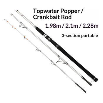 Stock Wholesale Three-Section Portable Ultra-hard Tuning Iron Plate Rod Heavy Carbon Boat Rod Quick-Draw/Slow-Roll Rod Fishing – Hard Lure – view 2