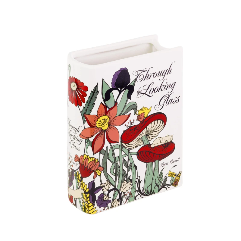 Creative Design Luxury Book Vase Bookshelf Decorative Wholesale Ceramic Vase for Wedding Center Piece