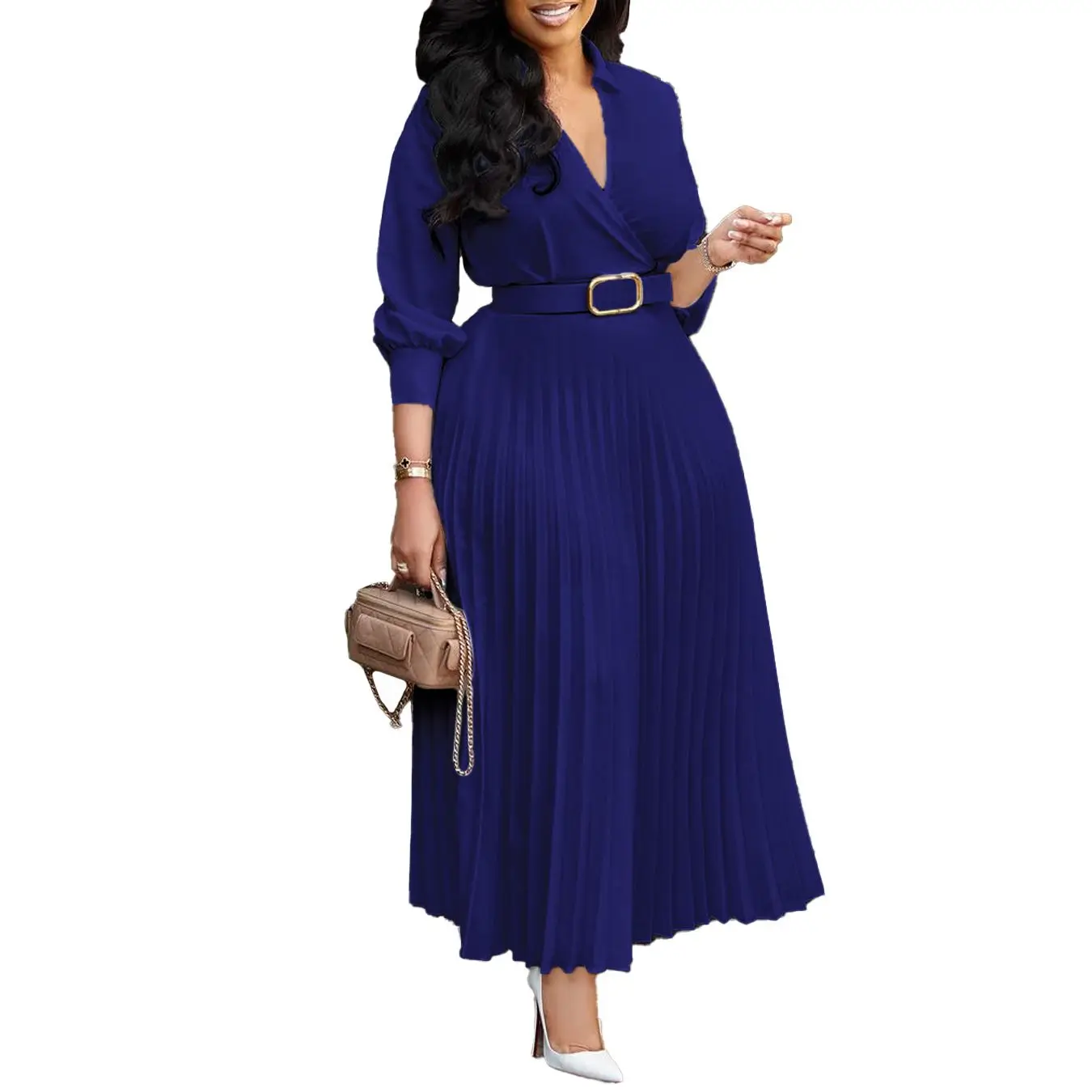 long black mexican dress Elegante Embroidered Mexican Dress Plus Size (XL) / Black