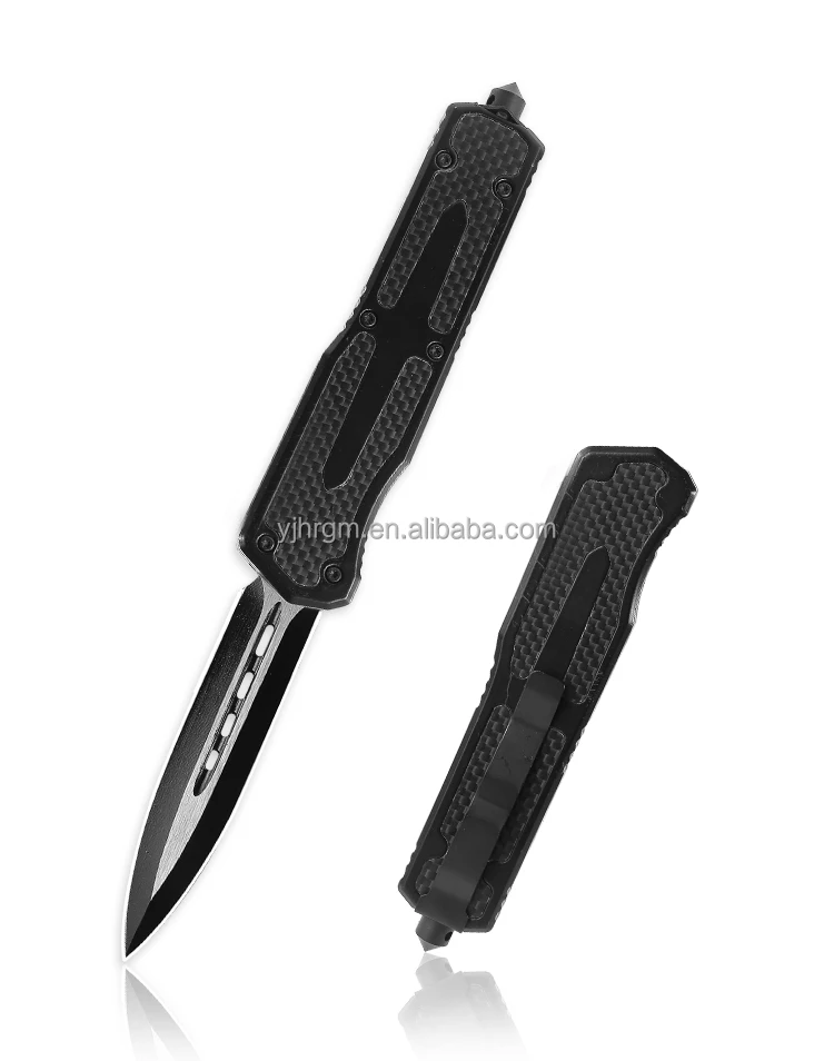 Carbon Fiber Handle Micro Tech Knife Multipurpose Outdoor Survival