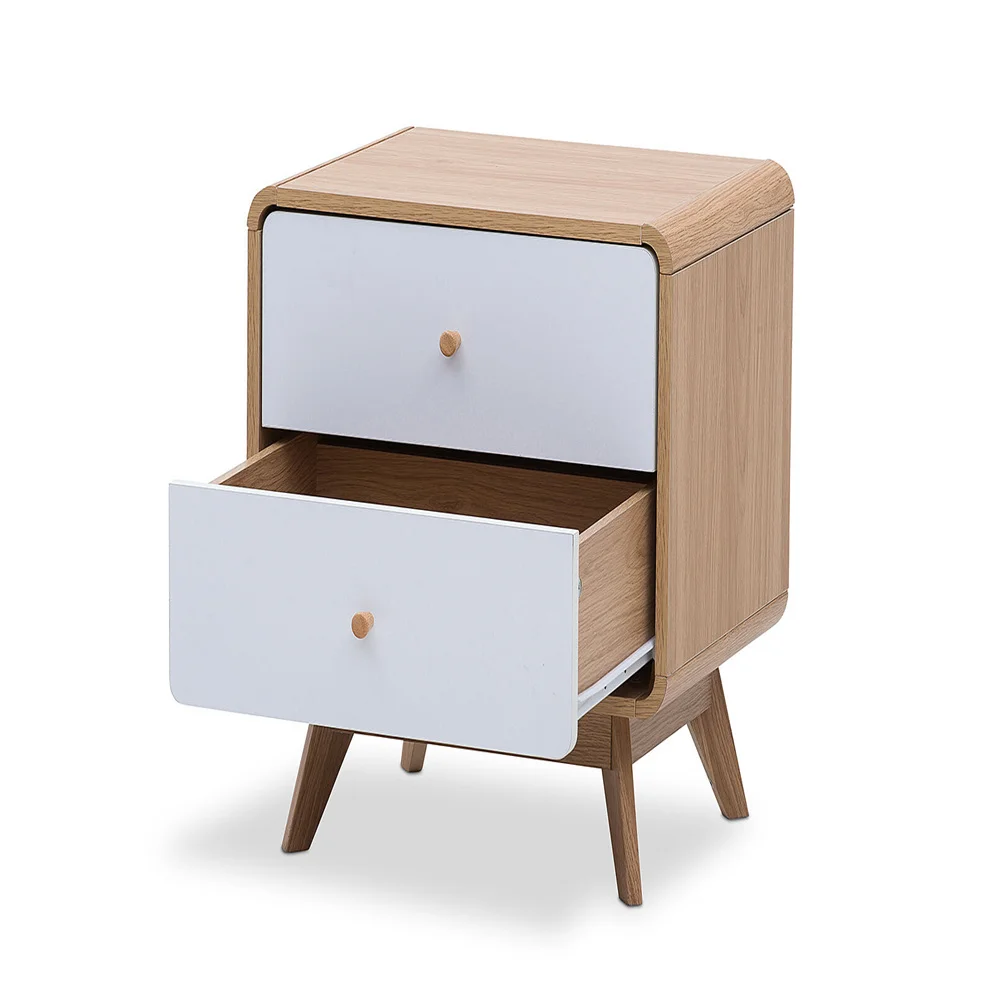 New Modern Wooden White Bedside Table With Drawer Modern Nightstand
