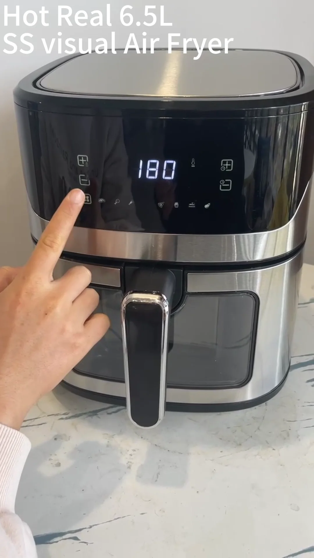 Ss 9l Air Fryer,1700w Air Fryer With Visible Window,All Ss Wrapped