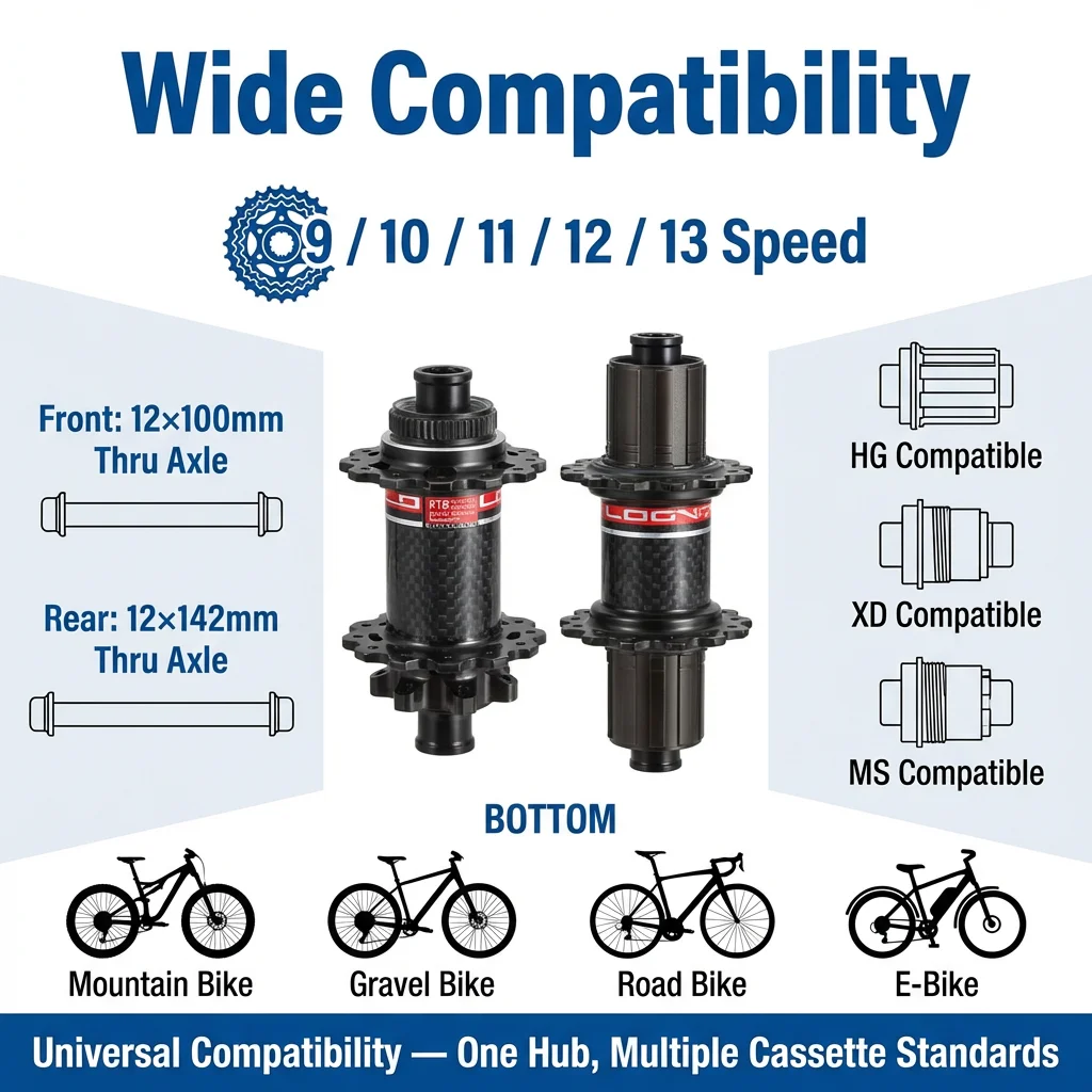 RD-609FR-24 Bicycle Hub DISC Brake Carbon + AL7075 Axle Center