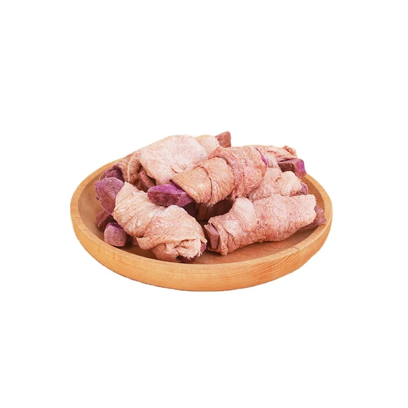 МОТ Мотт Мразосушено пачино месо Пурпурно слатко компирно ролло Оригинално резано љубимце за кате и псе Награда за обуку