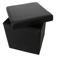 Custom Modern Design Factory Direct Sales Multifunctional Folding PVC Faux Leather Folding Storage Ottoman Stool