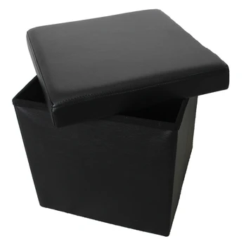 Custom Modern Design Factory Direct Sales Multifunctional Folding PVC Faux Leather Folding Storage Ottoman Stool