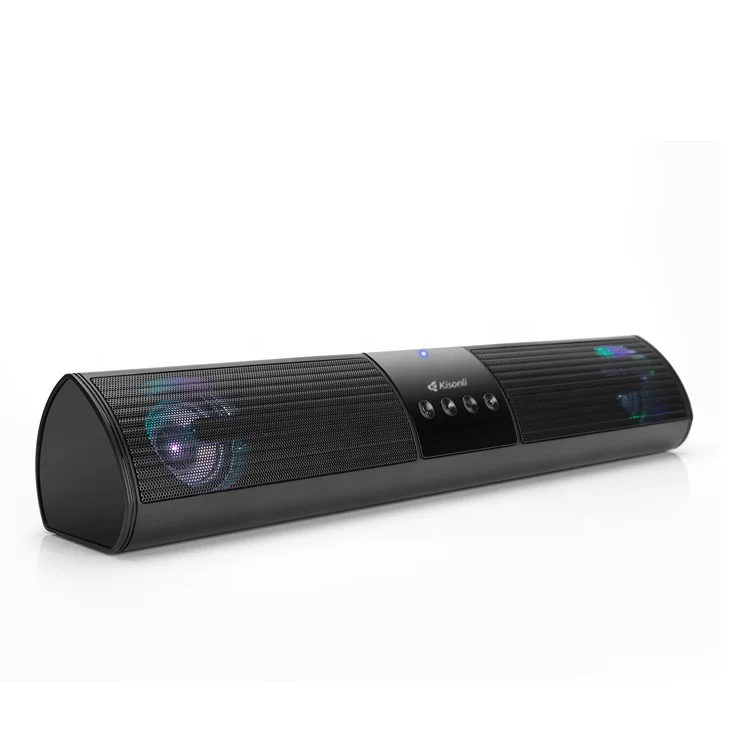 Kisonli Sound System LED  Light Support USB Flash Portable Wireless Soundbar Speaker