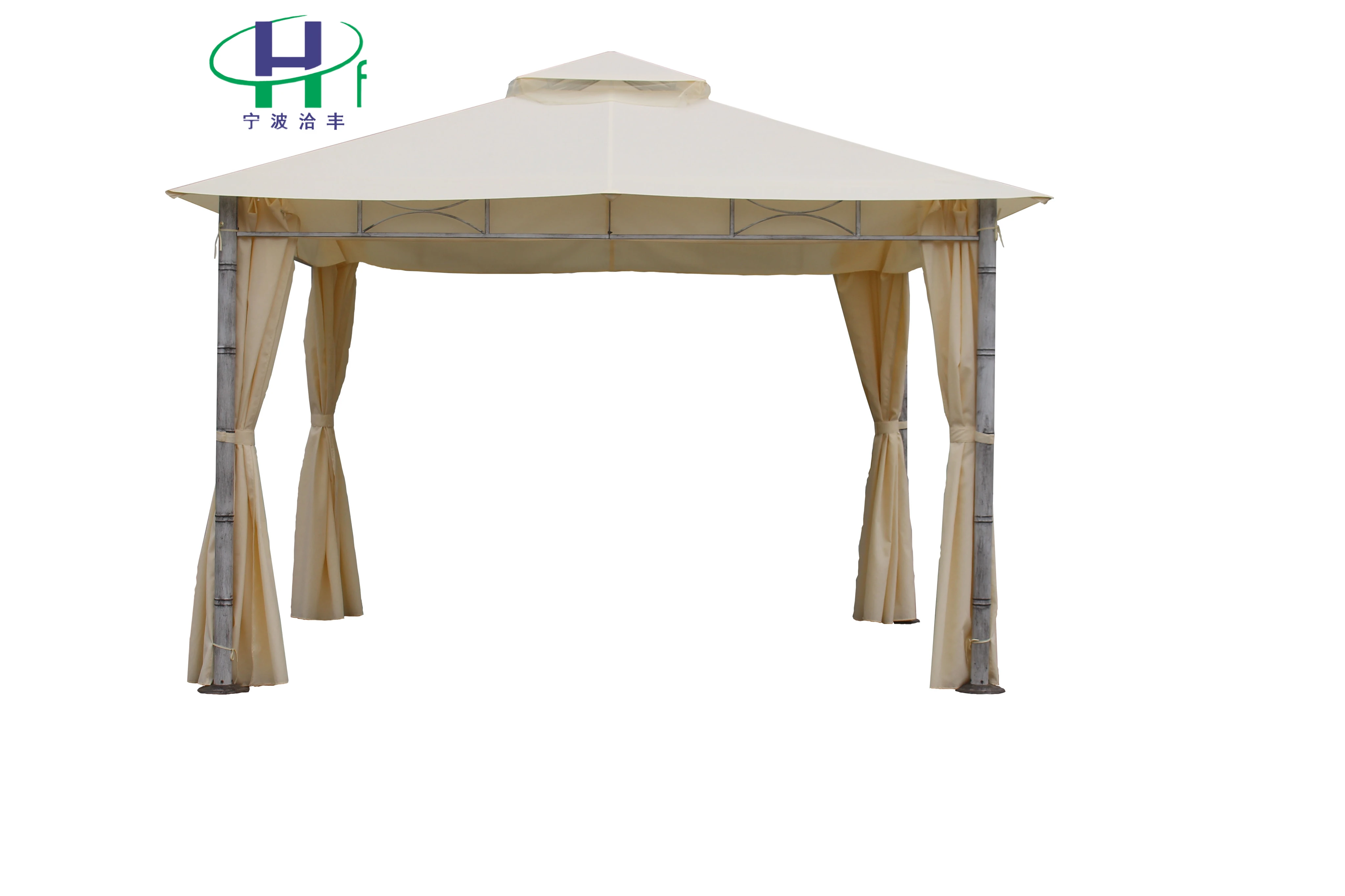 3x3.65x2.8m High Quality Double Topped Metal Outdoor Gazebo For Garden