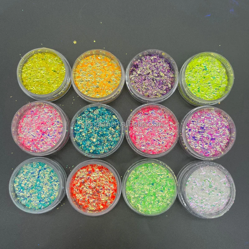product bubble beads glitter with shaker lid craft glitter sequins for epoxy resin slime tumblers nailpainting arts 12 colors-4