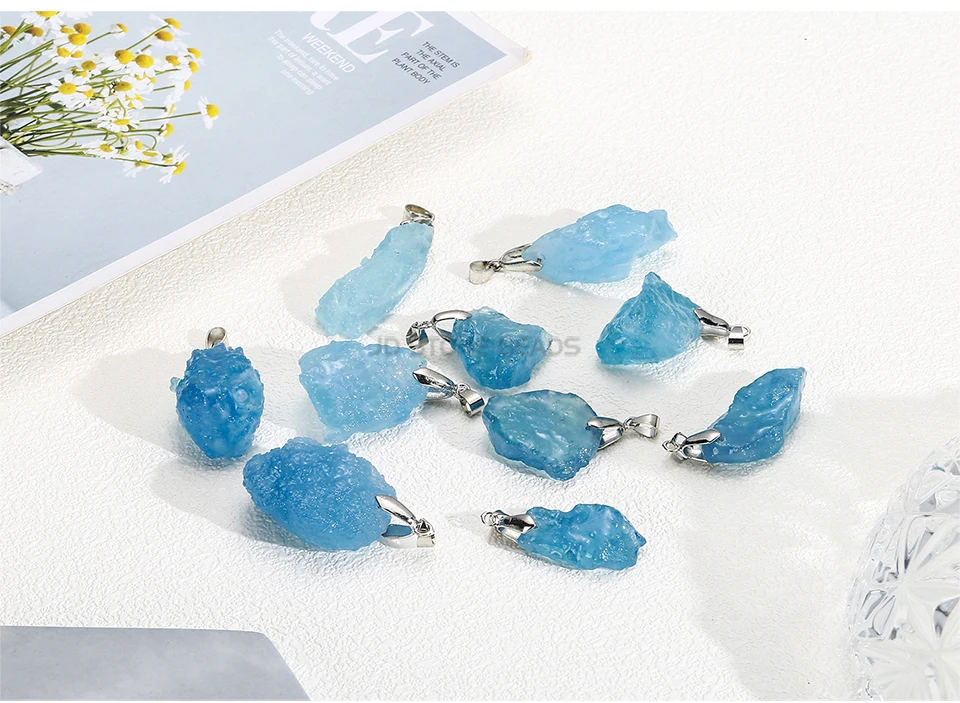 Natural Aquamarine Stone Pendant 