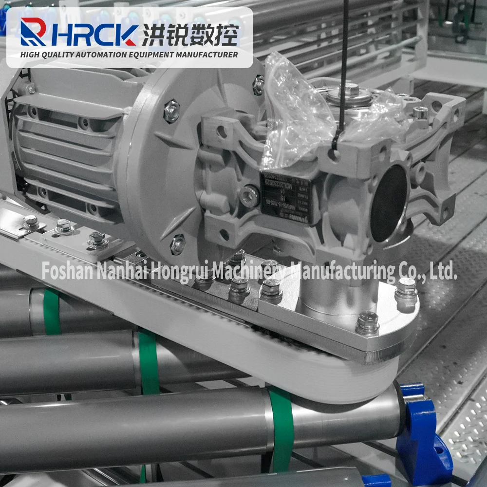 Hongrui Industrial Workshop Factory Powered Roller Conveyor For Full Automatic Connection Of 2 Edge Banding Machine