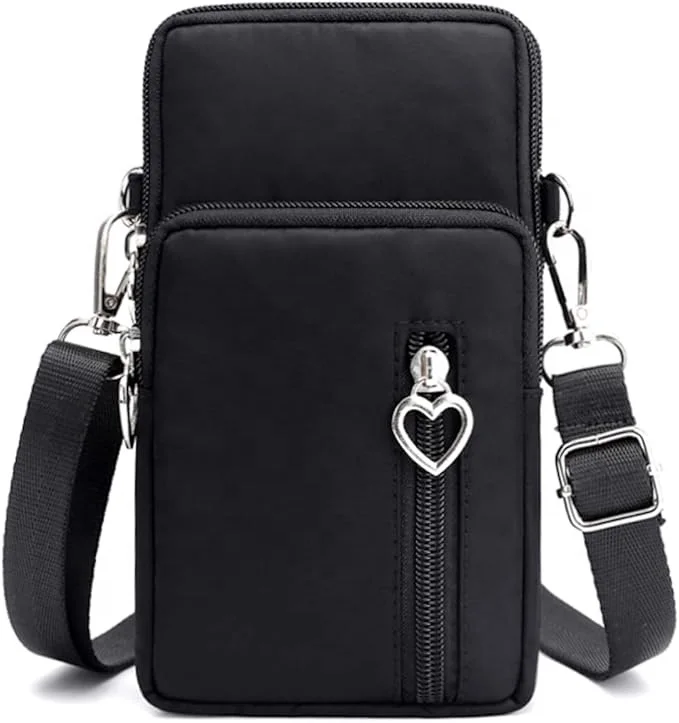 Sac à main portefeuille en cuir zippé Laudtec pour iPhone 16 15 14 13 12 avec support sangle de poignet lanière coque de protection  