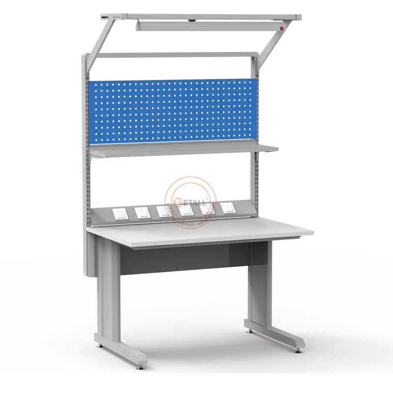 Industrial Inspecting Desk with Light Height Electric Adjustable Woodworking Bench ESDD Table