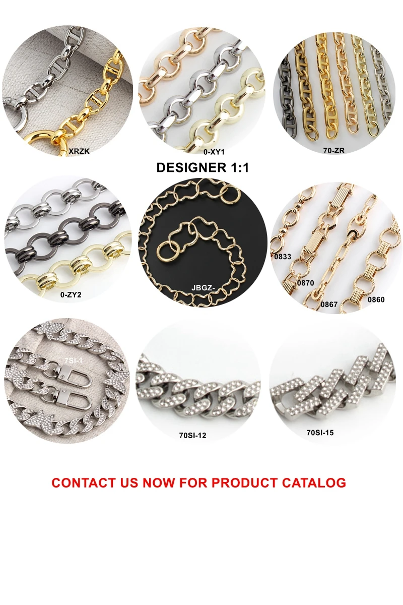 Nolvo Purse Metal Chain Strap Replacement Gold Crossbody Leather Bag