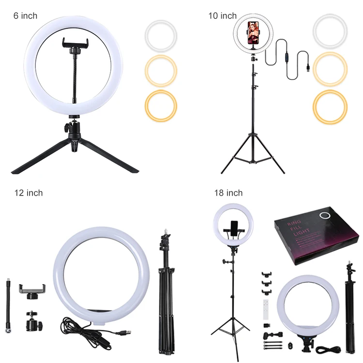 
 Охрана окружающей среды для видеосъемки для макияжа 10 дюймов 12 дюймов светодиодное осветительное кольцо для селфи  