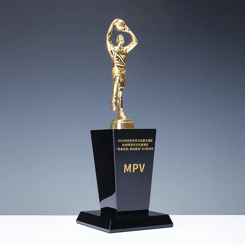 Factory Direct  k9 Crystal Metal  MVP Basketball Trophy With Custom Design supplier