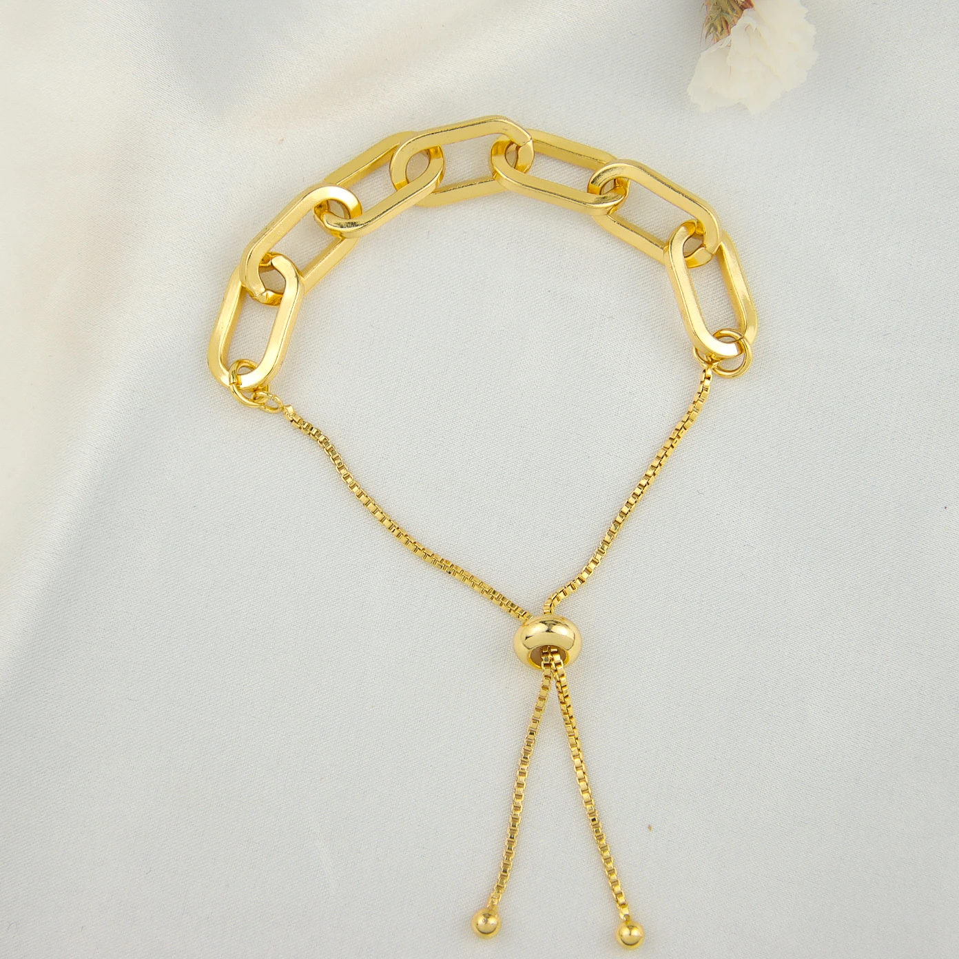 New Arrivals Link Chain Bracelet 18K Gold Plated Bracelet Women Adjustable Chain Bracelet for Gift