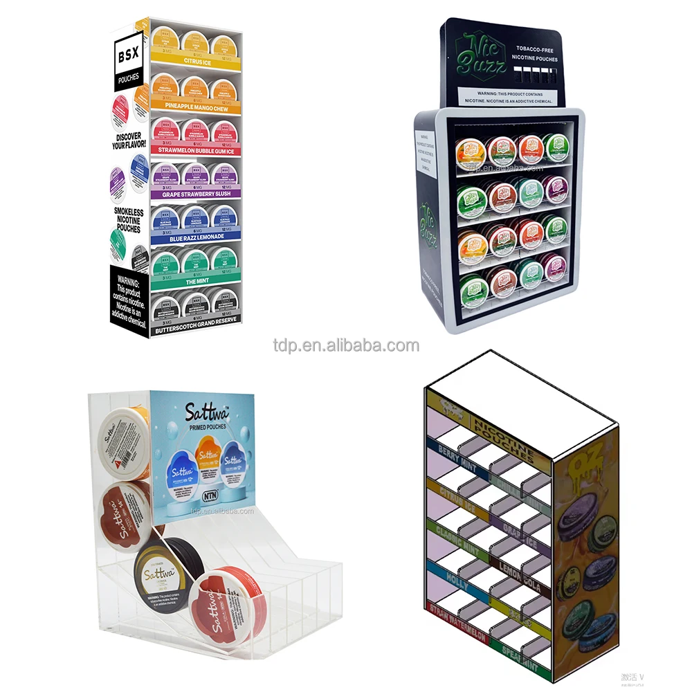 Acrylic Display Rack for Nicotine Pouches Durable Eco-friendly